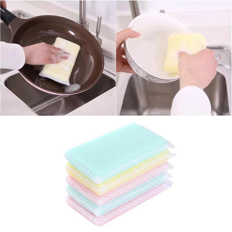 Set 5 Miếng Xốp Rửa Chén Đa Năng Tiện Dụng Cho Nhà Bếp