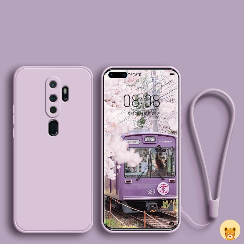 Ốp Điện Thoại TPU Silicone Mềm Đơn Giản Thời Trang + Dây Đeo Cho Oppo A9 2020 A5 2020