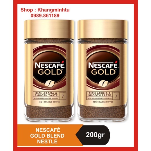 Combo 2 hũ Cà Phê Arabica nguyên chất hoà tan Nescafé Gold Blend 200gram - Nestlé