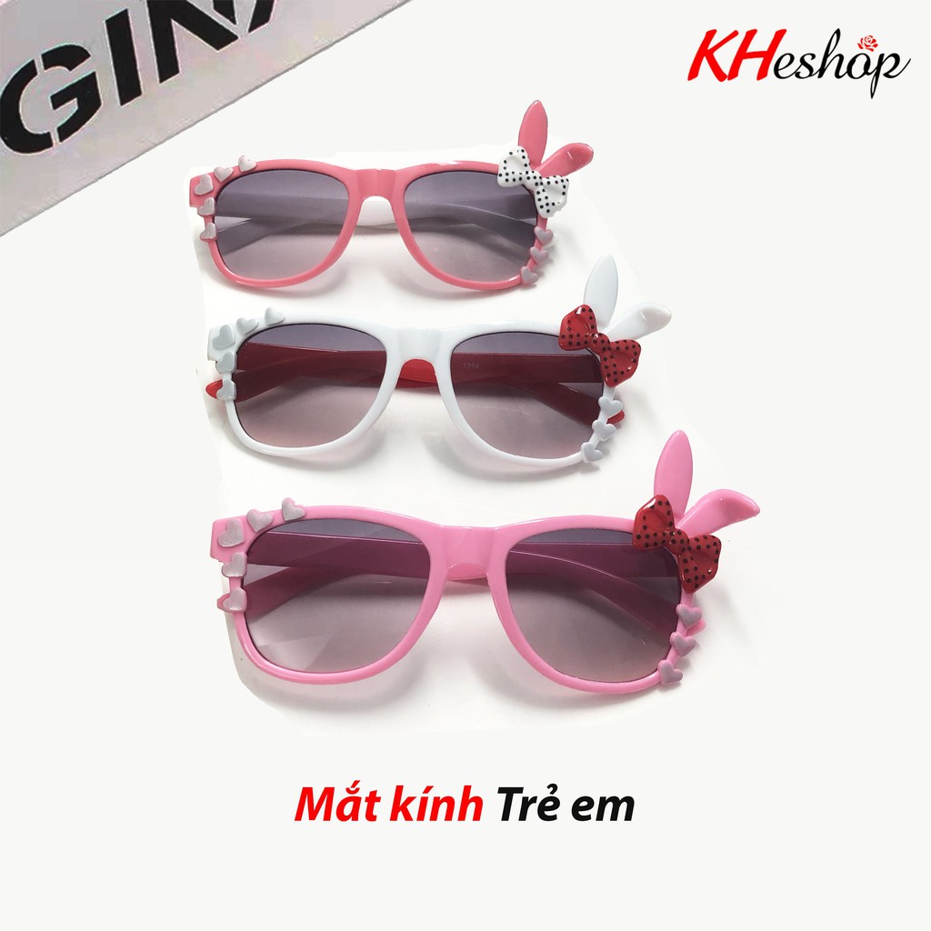 Kính Mát  Tai Thỏ Có Nơ Dễ Thương dành cho bé trai bé gái,Kính mắt Đi Nắng Chống Bụi Chống Tia UV400, - mã Y1364