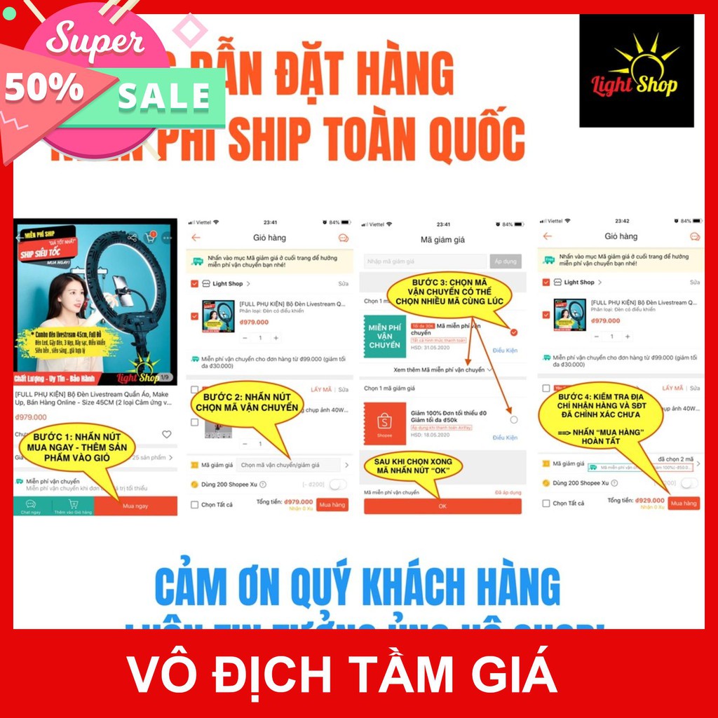 [Siêu Rẻ]  Đèn Livestream 45cm Điều Khiển🌻FREESHIP 70K 🌻 Đèn Hỗ Trợ Make Up, Chụp Ảnh, Spa, Phun Xăm