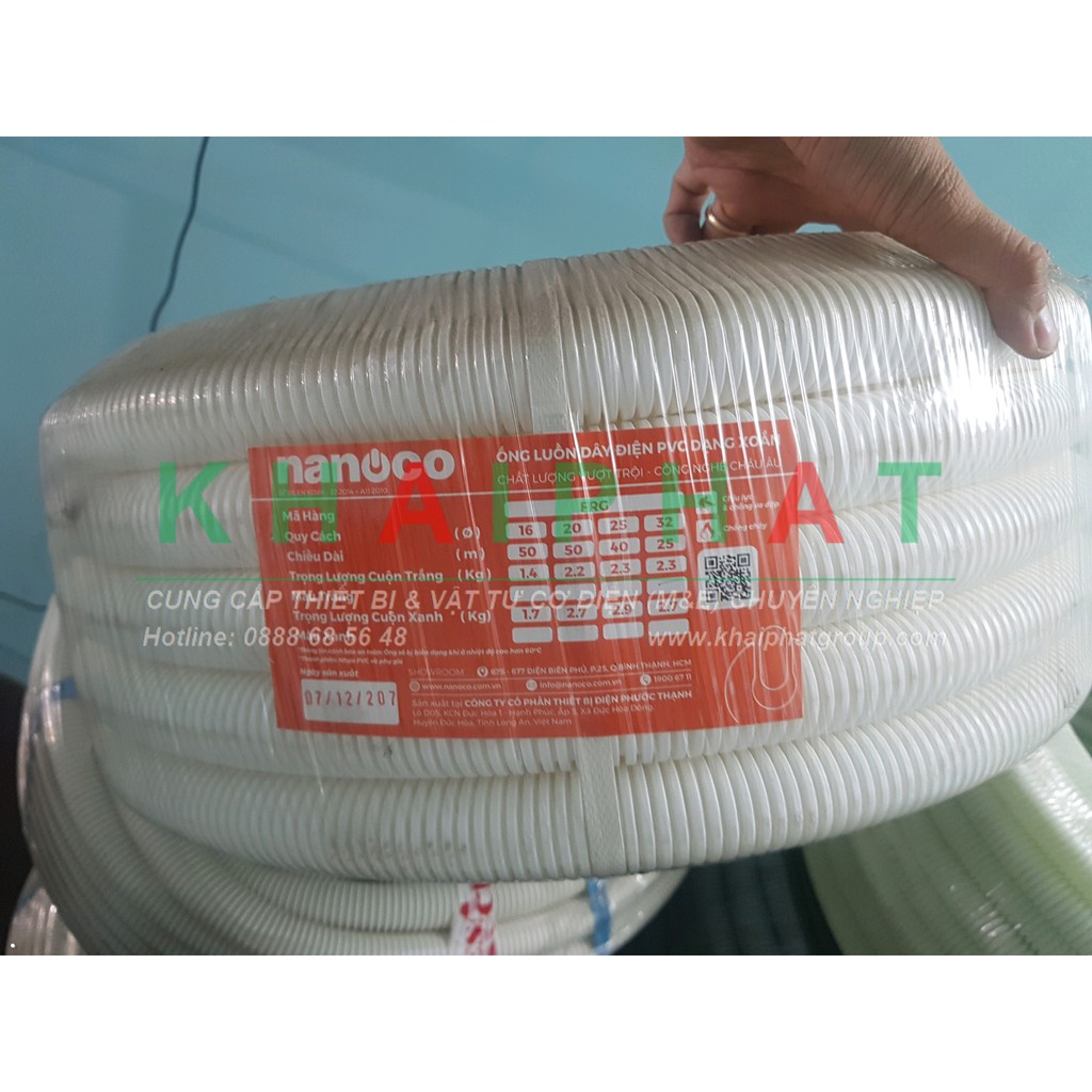ỐNG RUỘT GÀ PHI 32 D32, ỐNG GEN PHI 32 D32, ÔNG LUỒN ĐÀN HỒI, ỐNG LUỒN DÂY ĐIỆN ÂM TƯỜNG NANOCO - KHẢI PHÁT ELECTRIC