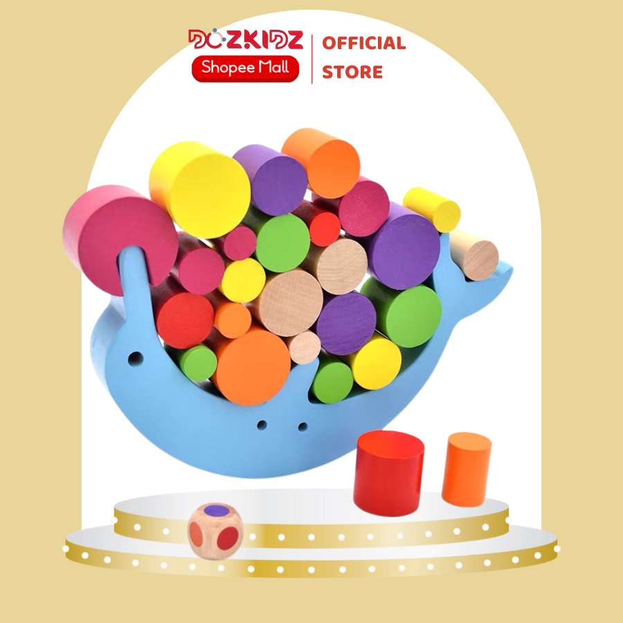 Đồ chơi sáng tạo - Xếp các khối trụ thăng bằng lên cá heo - DOZKIDZ