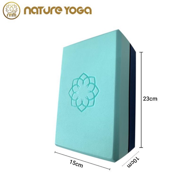Gạch tập yoga Eva 10cm nặng 311g độ cứng cao không lún in hoa Sen chính