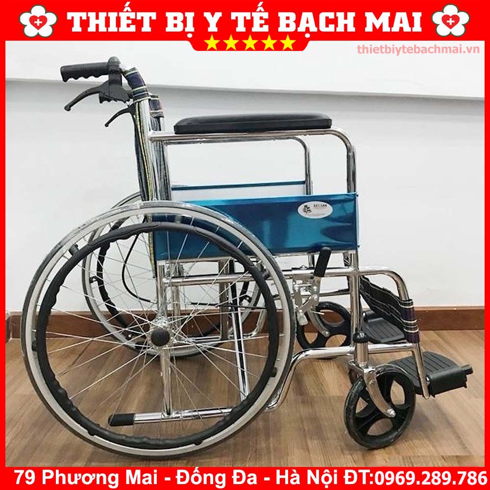 [Giá Tốt Nhất] Xe Lăn Có Phanh Tay Lucass - Xe Lăn Đa Năng Mạ Crom Cao Cấp