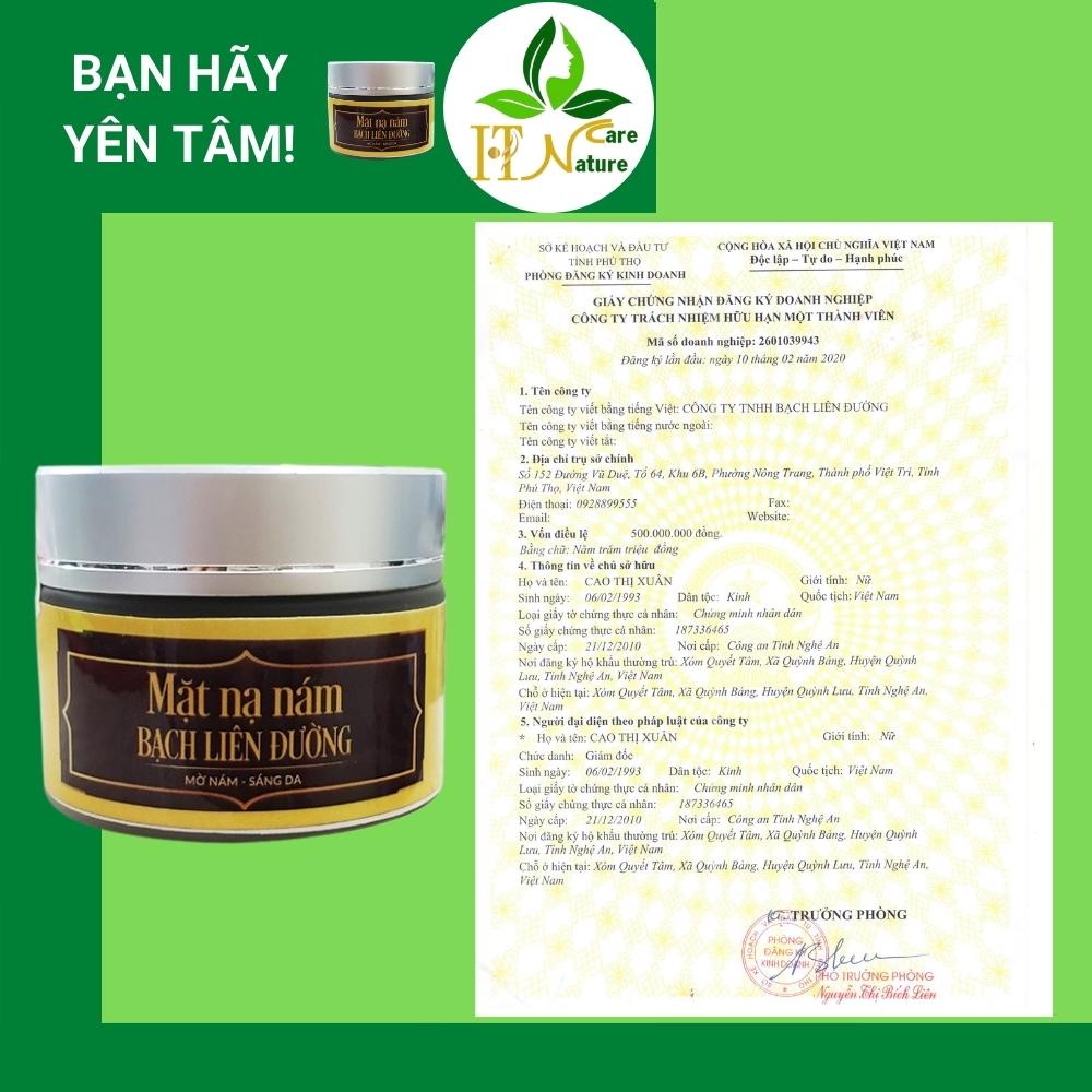 Mặt nạ nám Bạch Liên Đường 30g HT Nature Care