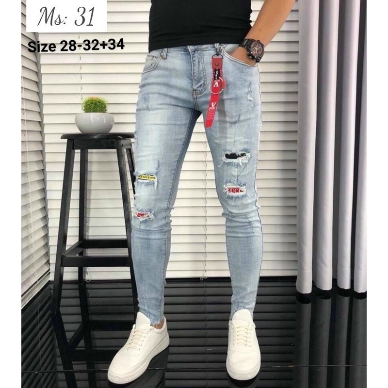 [Mã SKAMAP6 giảm 8% TỐI ĐA 50K đơn250K] Quần jean nam XuBi rách kiểu cá tính ( có 34 ) | BigBuy360 - bigbuy360.vn