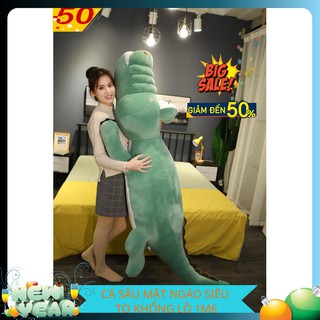 Gấu Bông Cá Sấu Mặt Ngáo Siêu To Khổng Lồ, gối ôm, vải co giãn 4 chiều siêu mềm mịn