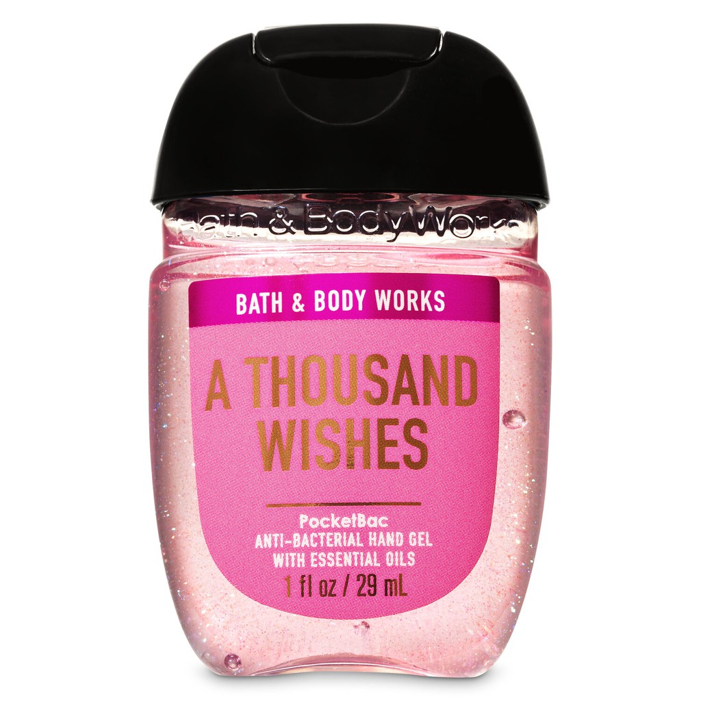 Gel rửa tay khô Bath &amp; Body Works Hand Sanitizer PocketBac Cleansing Gel A Thousand Wishes 29ml (Mỹ)