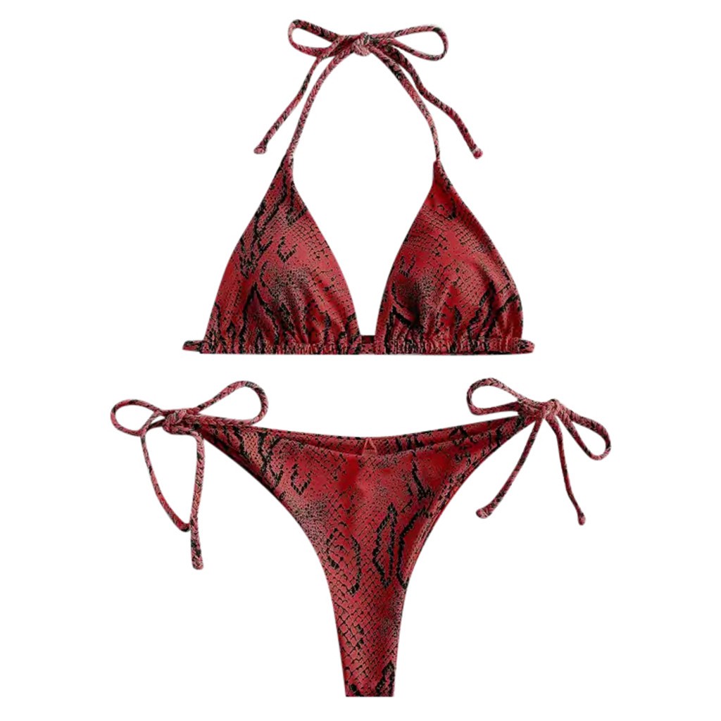 Bikini Cổ Chữ V Hoạ Tiết Da Rắn Phong Cách Cho Nữ | BigBuy360 - bigbuy360.vn