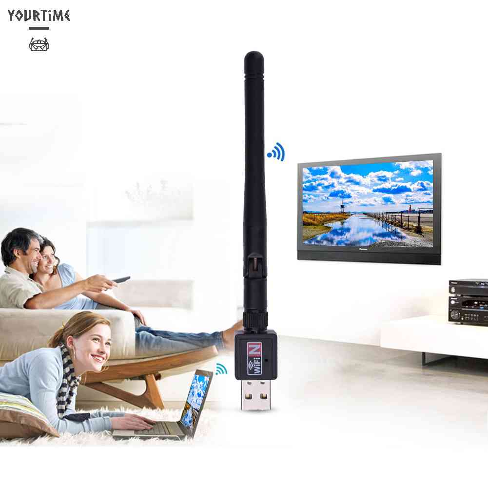 Thiết Bị Phát Wifi 300Mbps USB 2.0 Không Dây Hỗ Trợ Thẻ Mạng LAN Kèm Ăng Ten