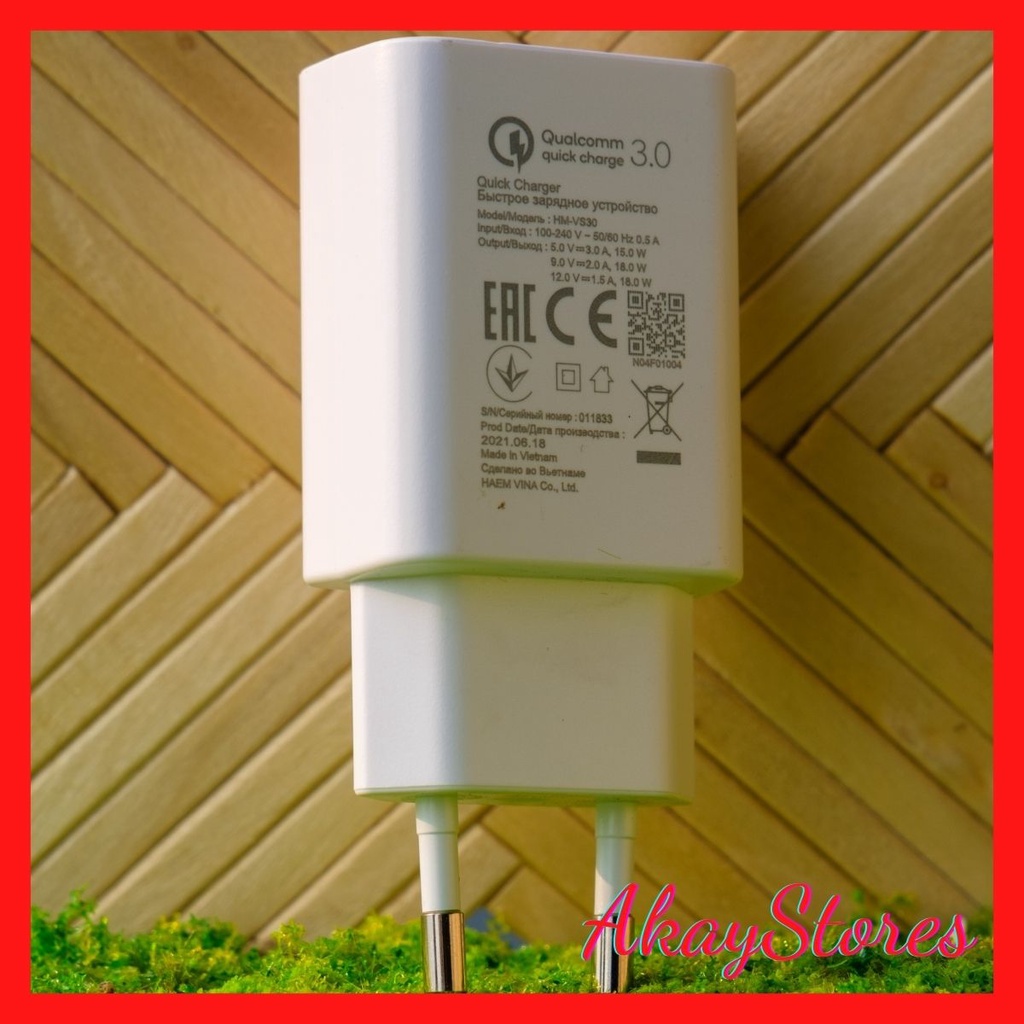 Sạc Vsmart,củ cáp sạc, tai nghe vsmart chính hãng nhà máy, hỗ trợ sạc nhanh 18w chân sạc type c qc 3.0 bóc máy AkayStore