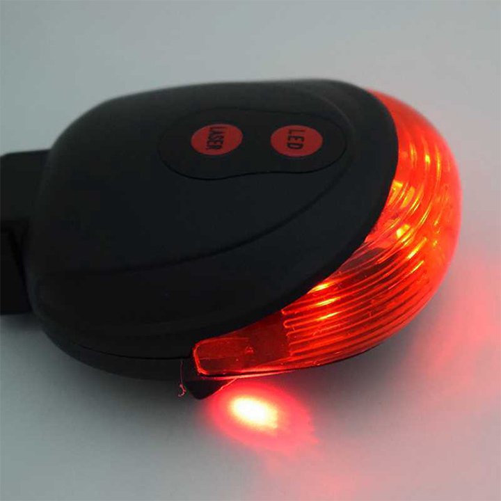 Đèn led chiếu hậu laser cảnh báo gắn cốt yên xe đạp chống nước