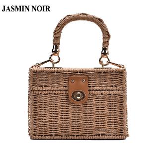 Túi JASMIN NOIR Có Thể Đeo Chéo Chất Liệu Rơm Đan Thời Trang Dành Cho Nữ