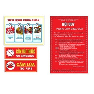 Bộ nội quy tiêu lệnh phòng cháy chữa cháy - Bộ nội quy - Bộ tiêu lệnh - Bộ 4 tấm