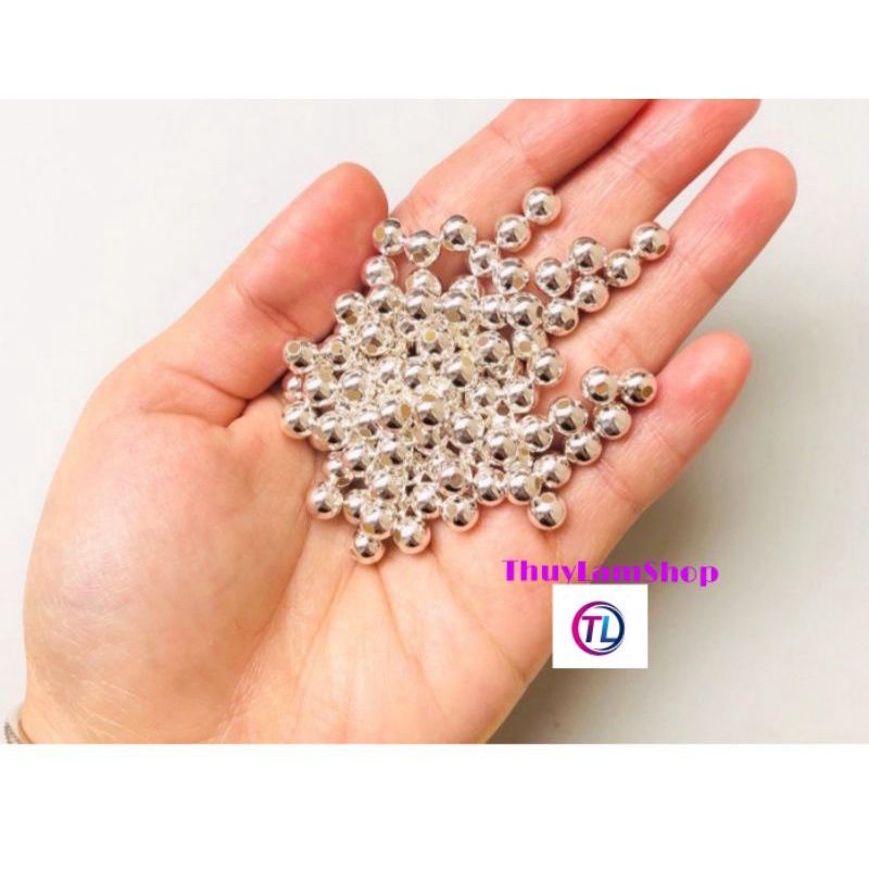 Charm bi bạc 925 kiểu trơn size 2li 3li 4li 5li vĩnh viễn bảo hành bạc