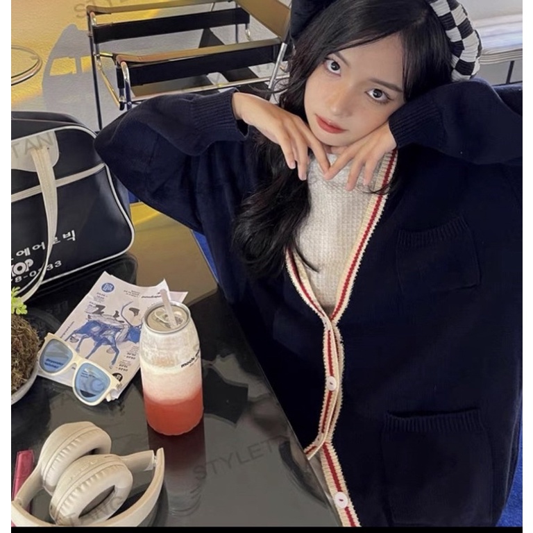 Áo Cadigan Viền Bo Nis Cực Hot Dáng Unisex