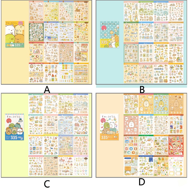 Set 335 Miếng Dán Trang Trí Sổ Tay Sáng Tạo Phong Cách Nhật Bản