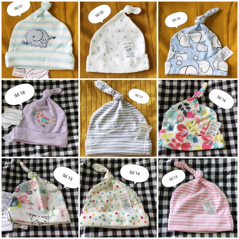 Bán lẻ - Mũ Momcare / Nón Momcare cho bé sơ sinh 0-6 tháng tuổi