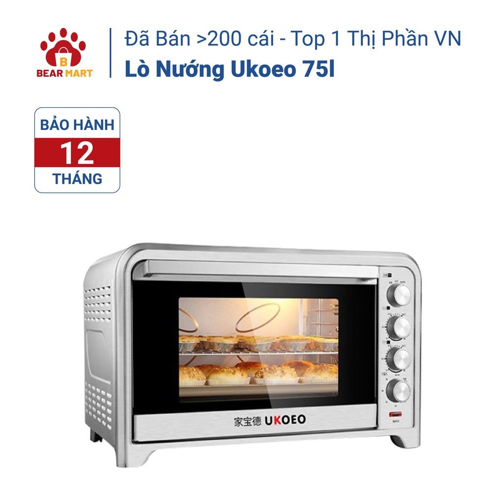 [FREE SHIP HN HCM] Lò Nướng Ukoeo 75l Mã 7501 - Bảo Hành 12 Tháng - Hàng Có Sẵn