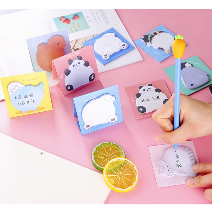 Set 30 Tờ Giấy Ghi Chú Tự Dính Hình Động Vật Dễ Thương