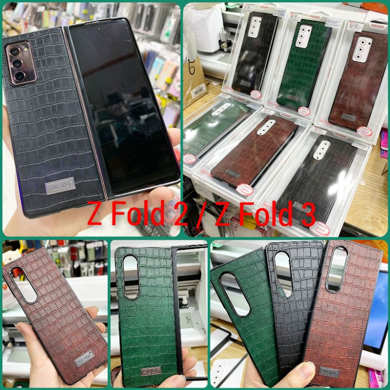 Ốp lưng Samsung Zfold 2 / Z Fold 2 / Zfold 3 / Z Fold 3 kiểu vân da cá sấu hàng công ty full box