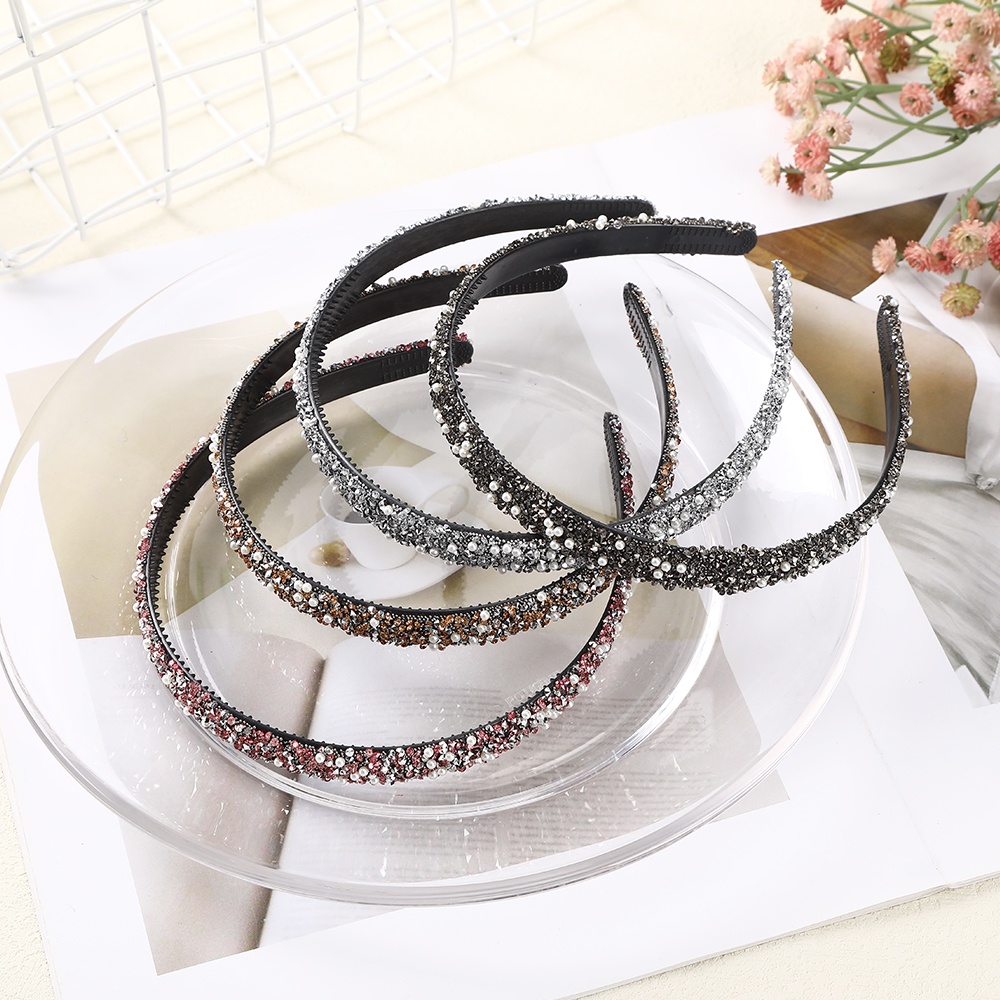 Băng đô HAIMEIKANG đính pha lê màu sắc tươi sáng phong cách châu Âu và Mỹ