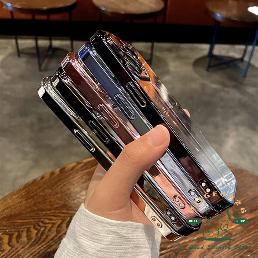 Ốp Điện Thoại PC Màu Tím Đậm Mẫu Mới Với Khung Lọc Bụi Mạ Điện Cho iPhone 14 / 13 / 12 / 11 ProMax