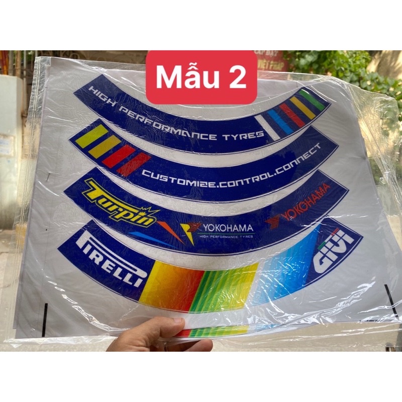 Tem dán vành bản to mẫu mới chống nước cực đẹp