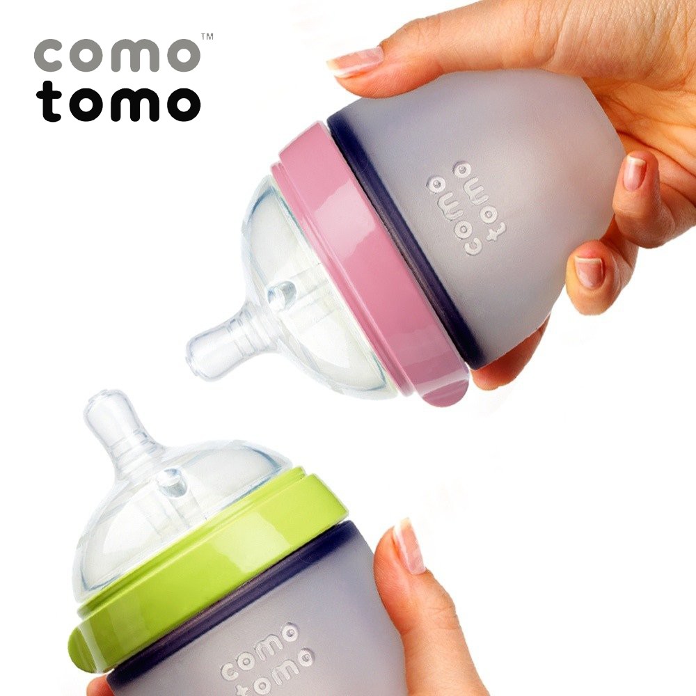 Bộ hai bình silicone Comotomo 150ml - Xanh