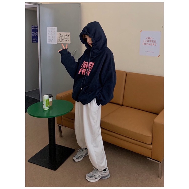 Áo Hoodie Dáng Rộng 🖤TVX Clothes🤍 Áo Nỉ Hoodie Nữ Lót Bông Chữ Fren hdbcn | BigBuy360 - bigbuy360.vn