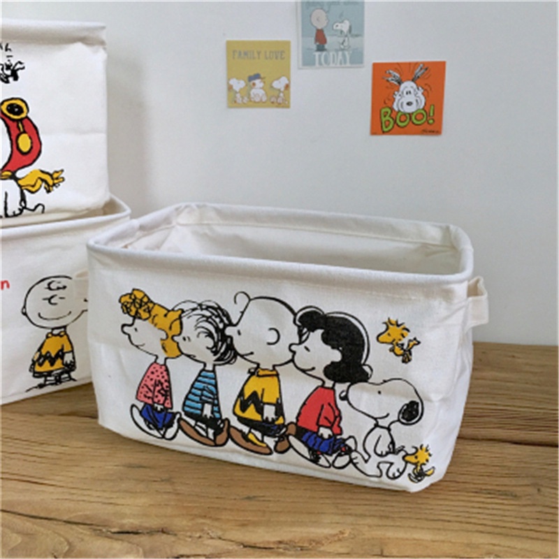 Giỏ Đựng Đồ Bằng Vải Chống Nước In Hình Hoạt Hình Có Thể Gấp Gọn Tiện Dụng