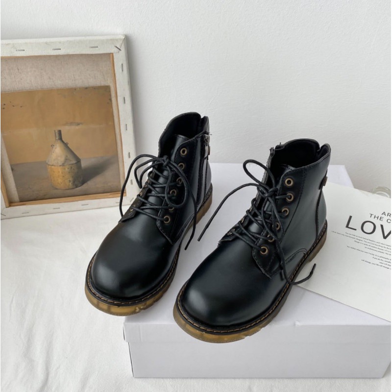 Giày Boots Ulzzang retro cô gái Nhật xinh xắn