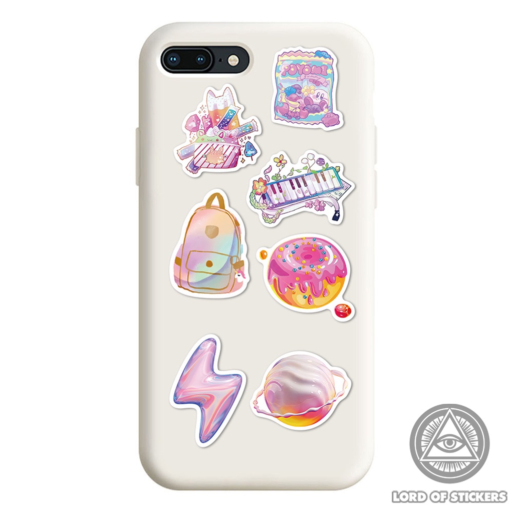 Set 60 Nhãn Dán Sticker Cute Holographic Phong Cách Hoạt Hình Nhiều Màu Sắc Chống Thấm Nước Dán Mũ Bảo Hiểm, Laptop, Sổ