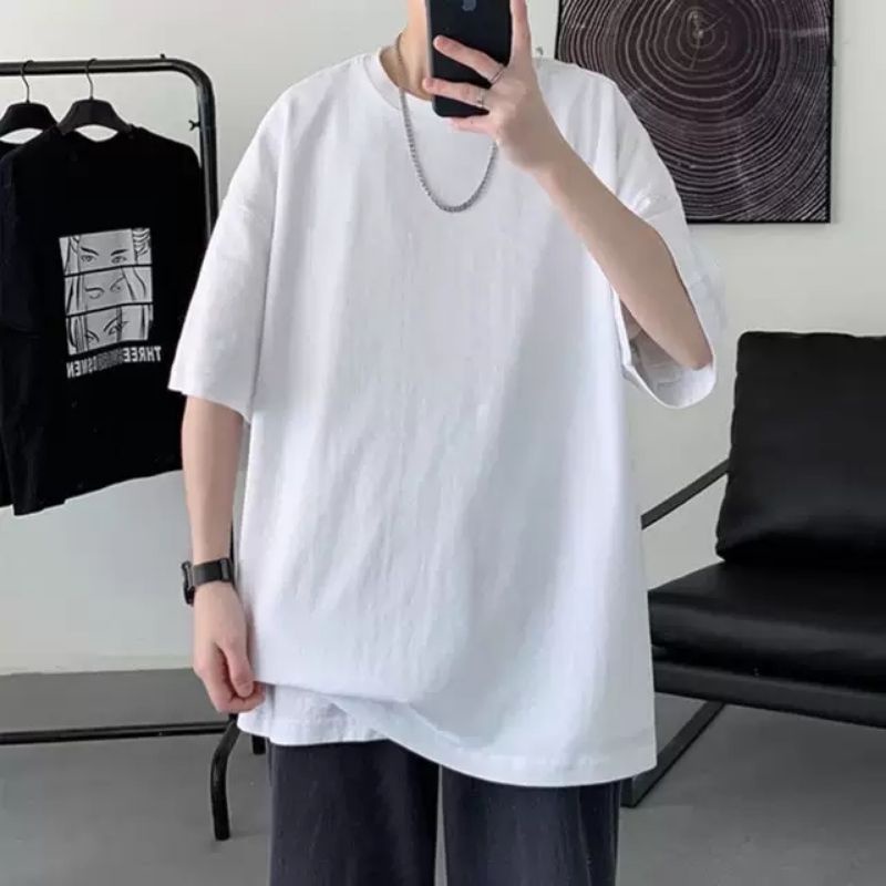 Áo thun tay lỡ nam nữ, áo phông unisex form rộng chất cotton mát mịn thấm hút mồ hôi in hình siêu chất trơn