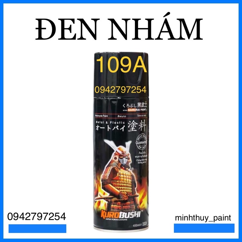 Sơn Samurai Đen Nhám 109A 400ml