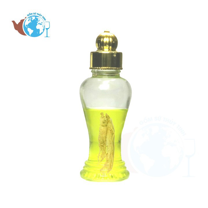 Bình thủy tinh ngâm rượu, nhân sâm, đông trùng, saffron 450ml