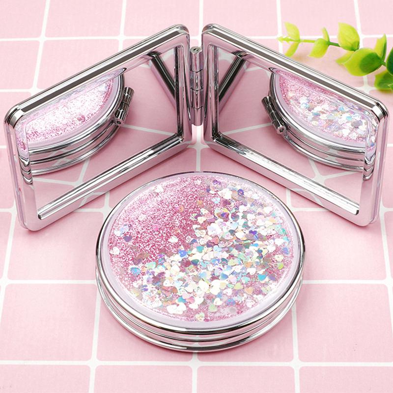 Gương mini thiết kế vỏ kim tuyến nước lấp lánh chất lượng cao