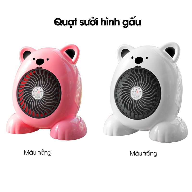 Quạt Sưởi Mini Hình Gấu Công Suất Cao, Làm Nóng Cực Nhanh- Tổng Kho Gia Dụng