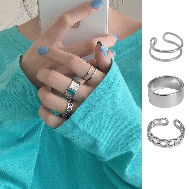 Set 3 nhẫn đeo khớp ngón tay thời trang Hàn Quốc dành cho nữ