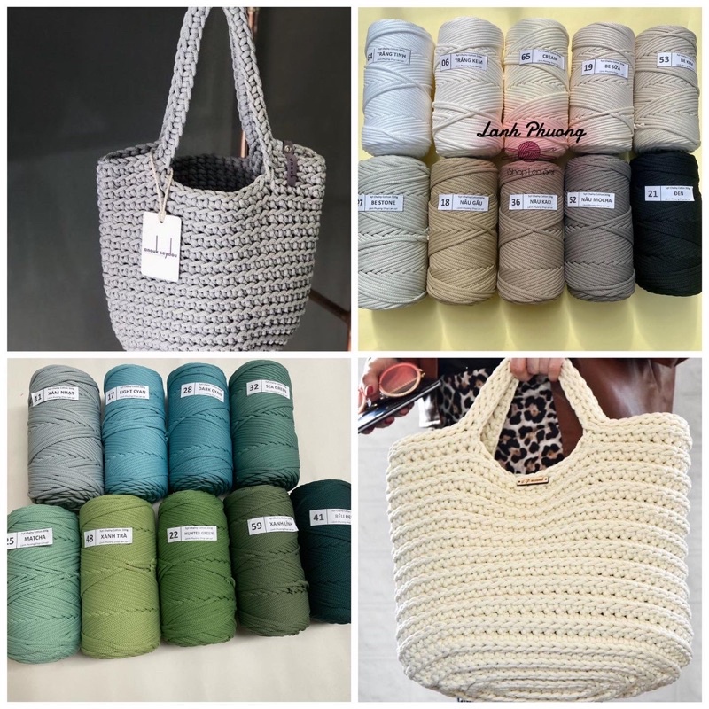 Sợi Chainy Cotton 300gr, Sợi To Đan Móc Túi Xách