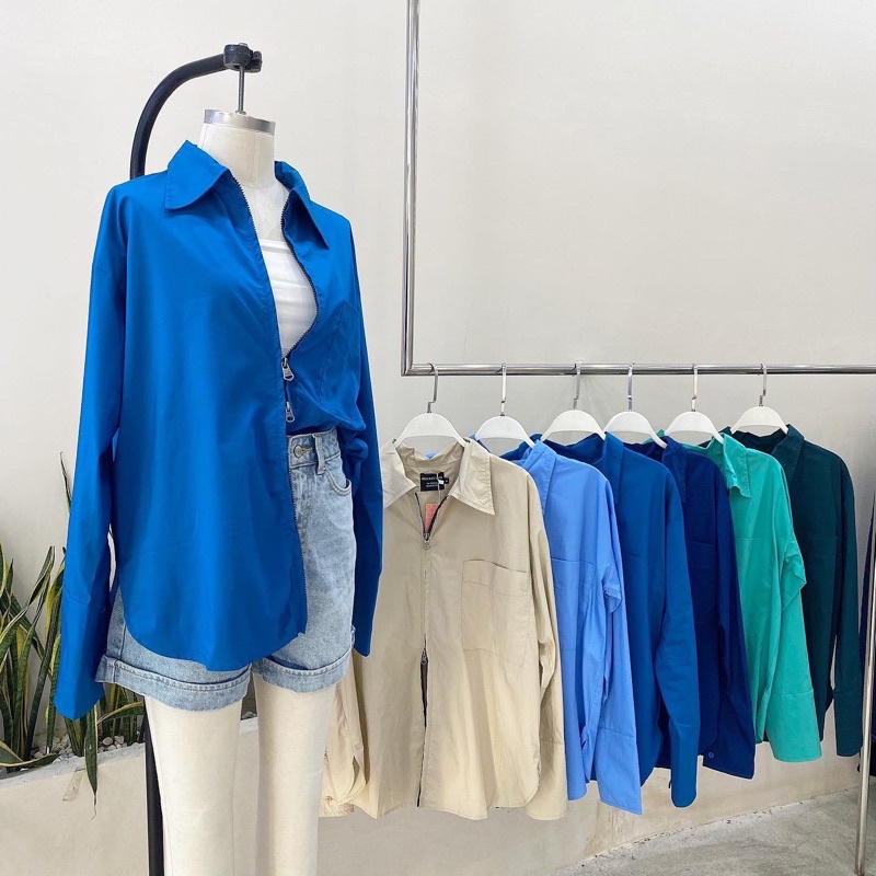 SM006 Sơmi zip 2 chiều