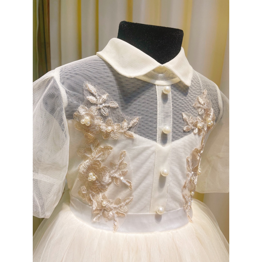 Đầm Voan Hoa Ngực Tiểu Thư Xinh Xắn Size 9-46kg Sora Chan - M096