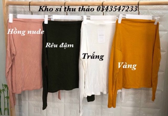 Áo lệch vai tay dài kèm hình thật fee size 40-56kg