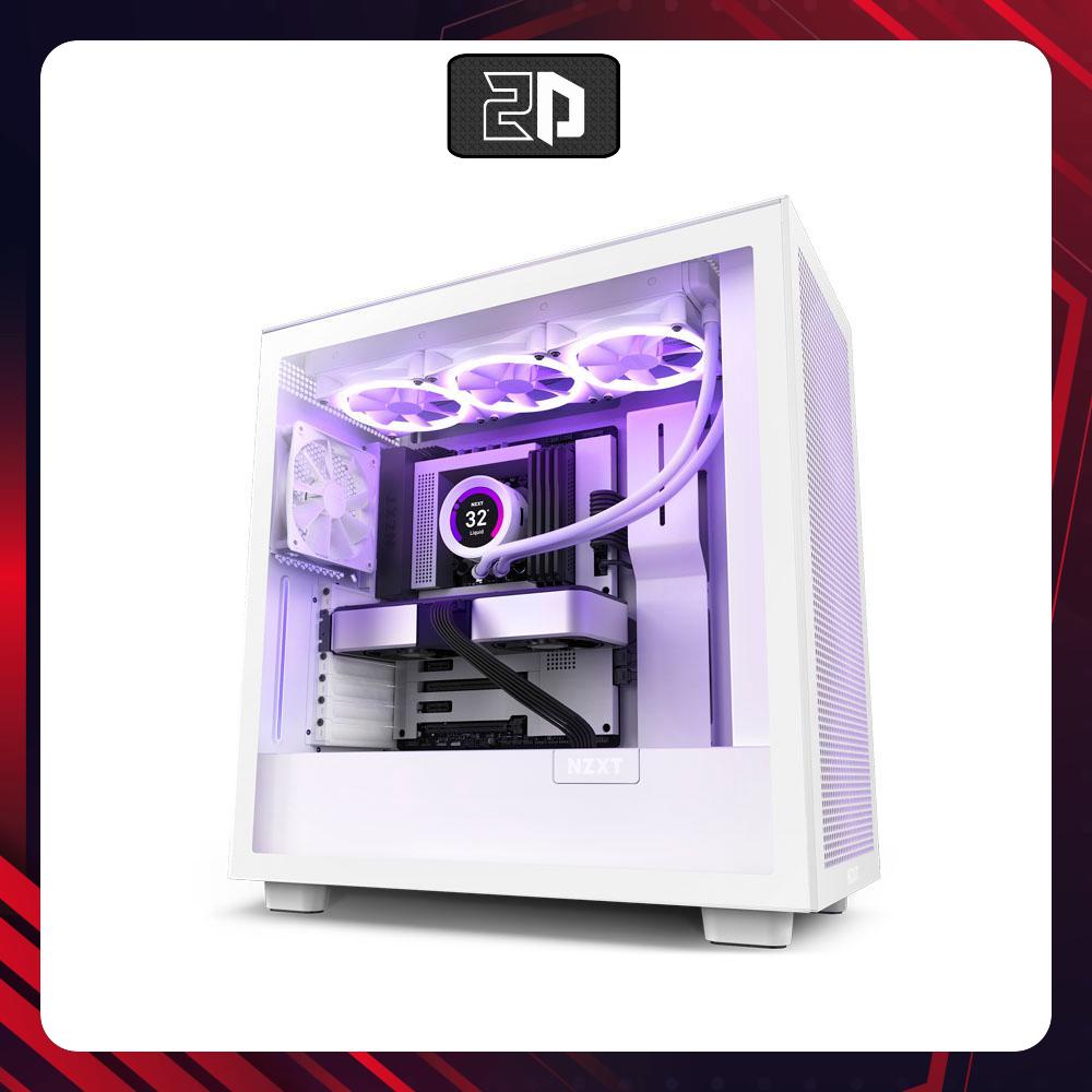 Vỏ case NZXT H7 Flow Matte White - Mid Tower / Màu Trắng