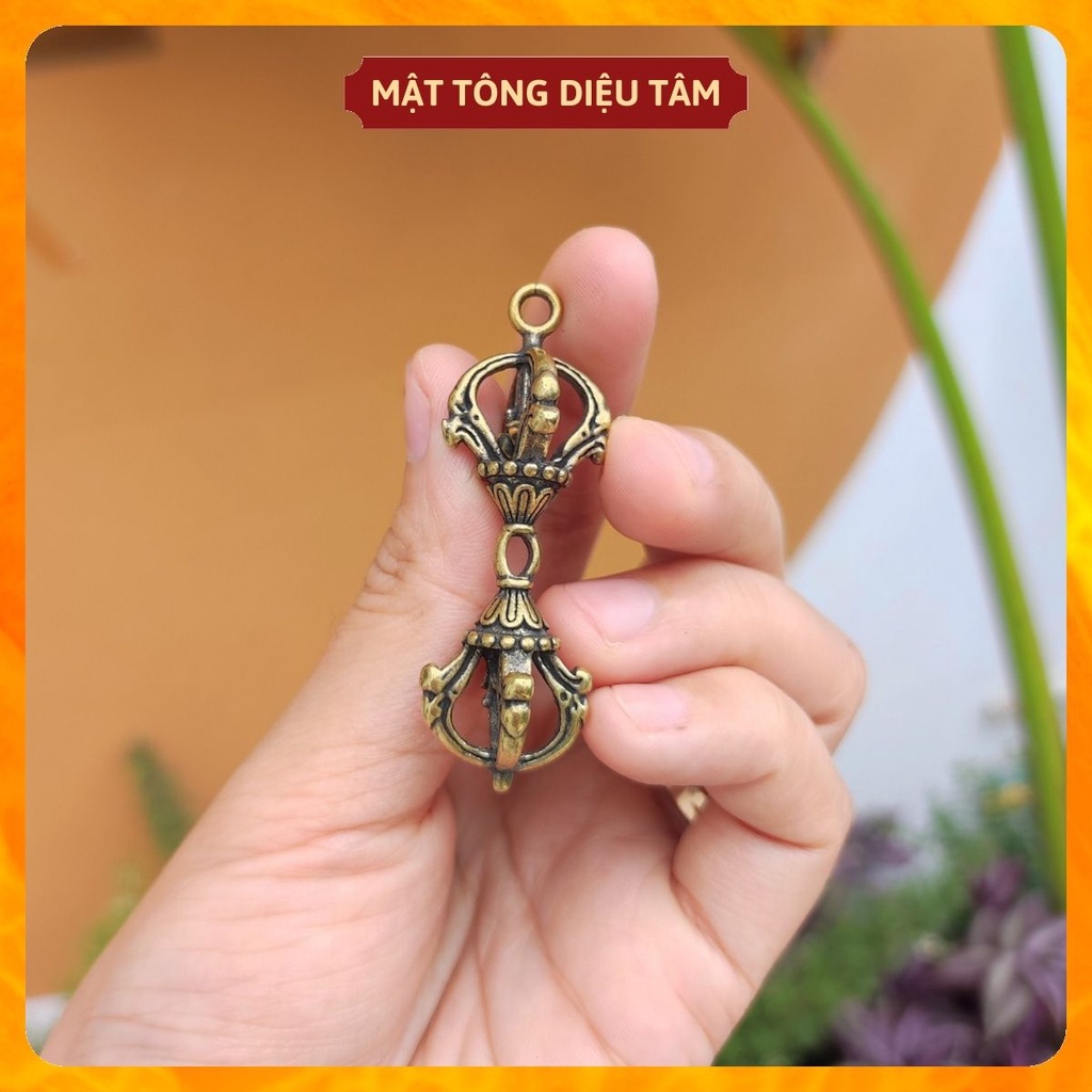 Dây chuyền chỉ ngũ sắc chày kim cang chuỳ kim cương màu bạc pháp khí mật tông phong thuỷ chữ Om Mani Padme Hūm