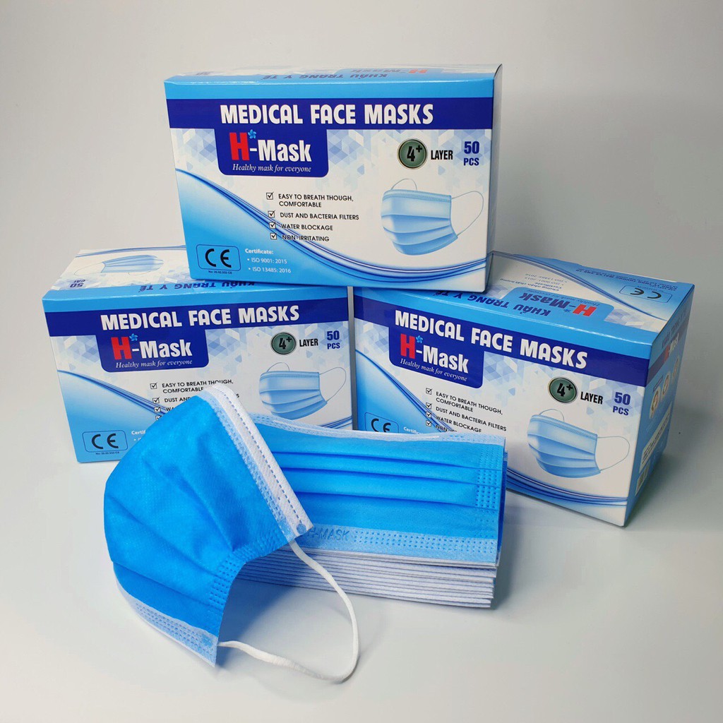 Khẩu Trang Y Tế H-Mask Chống Giọt Bắn Kháng Khuẩn 4 Lớp Hàng Xuất Khẩu | BigBuy360 - bigbuy360.vn