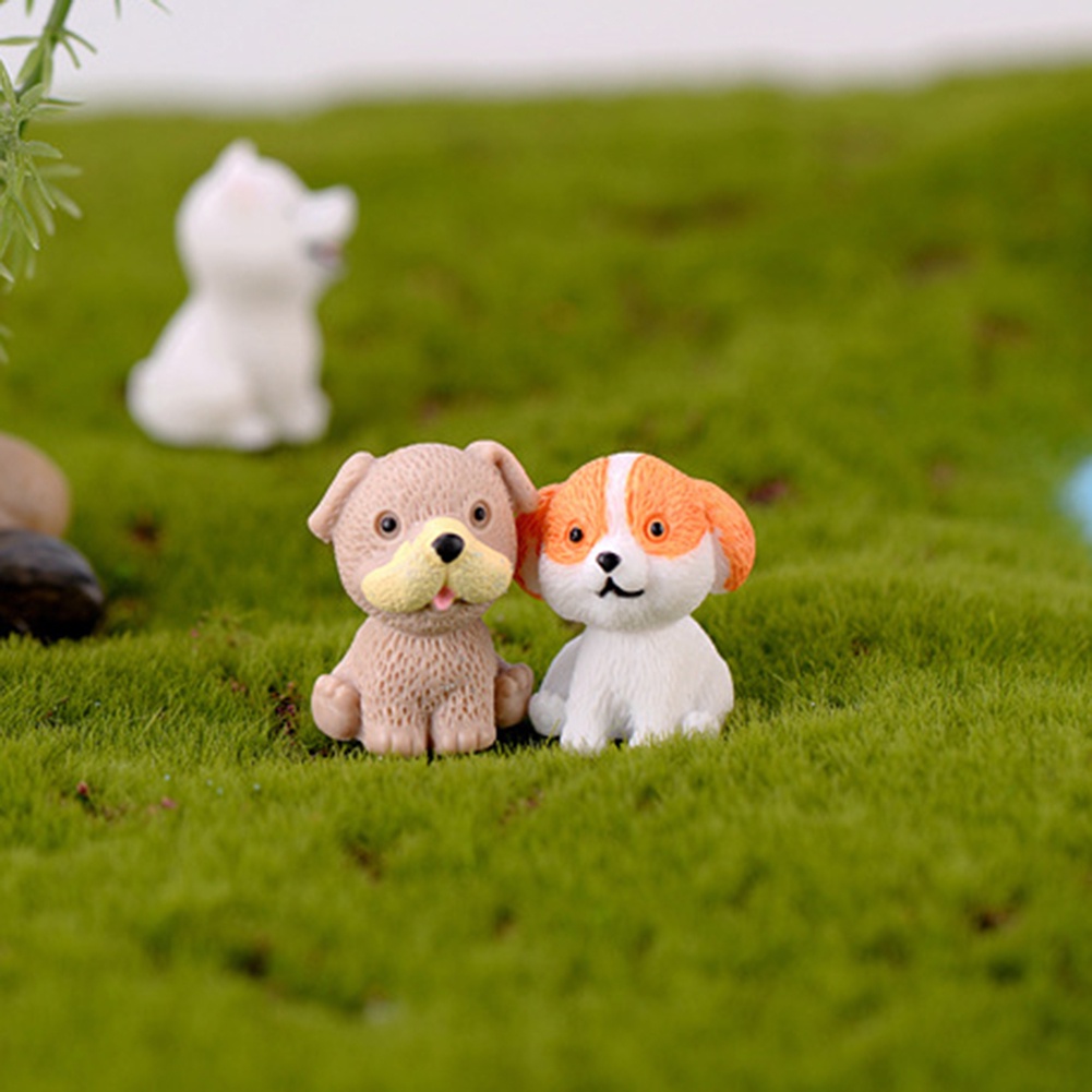 Chú chó nhỏ bằng nhựa resin đáng yêu thích hợp trang trí tiểu cảnh