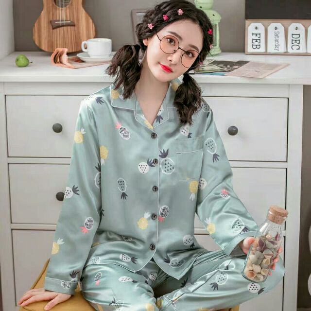 Pajama satin xanh ngọc