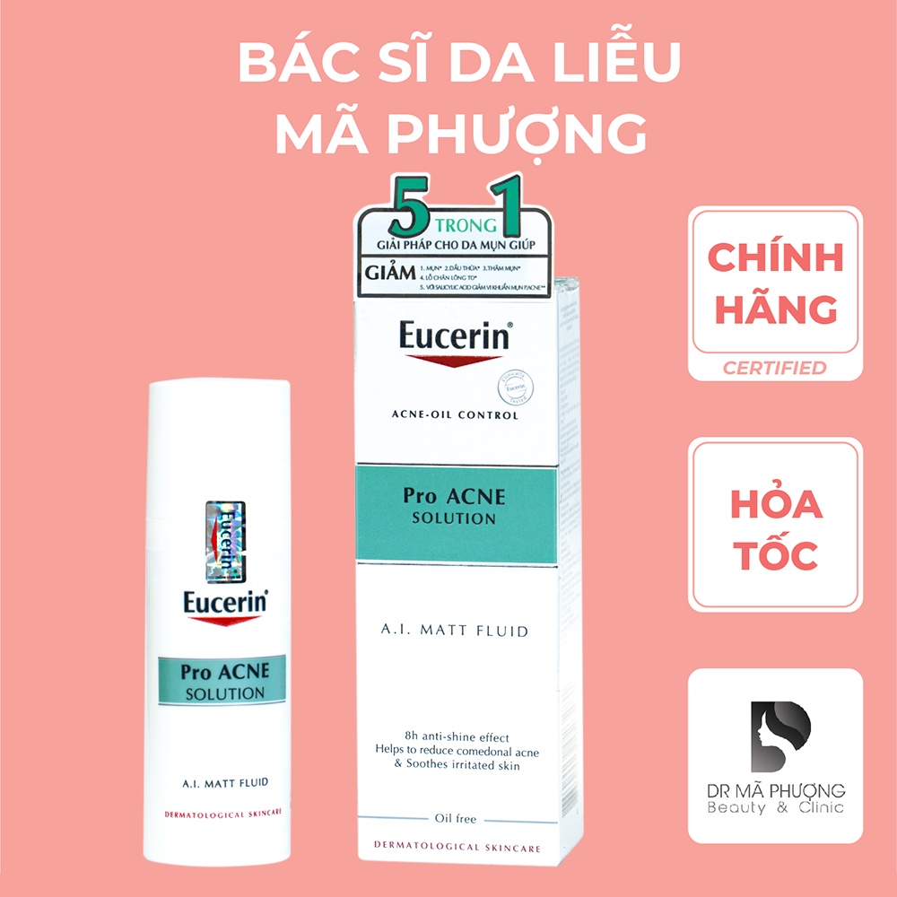 KEM KIỂM SOÁT NHỜN VÀ MỤN EUCERIN Matt Fluid 50ml DÀNH CHO DA DẦU , MỤN